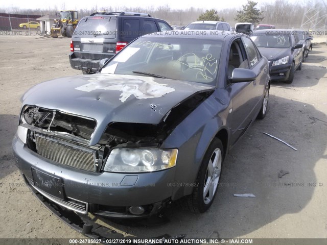 WAULC68E64A041527 - 2004 AUDI A4 1.8T QUATTRO GRAY photo 2