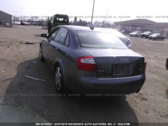 WAULC68E64A041527 - 2004 AUDI A4 1.8T QUATTRO GRAY photo 3