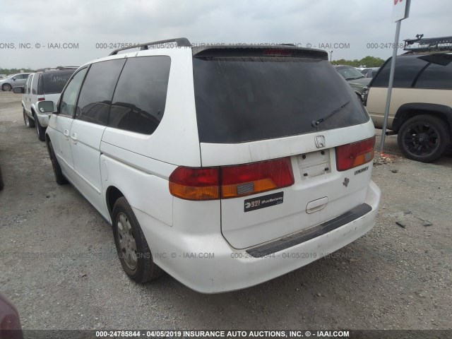 5FNRL18922B009231 - 2002 HONDA ODYSSEY EXL WHITE photo 3