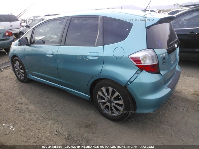 JHMGE8H5XCC025889 - 2012 HONDA FIT SPORT TEAL photo 3