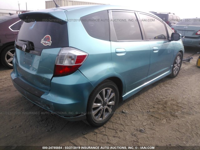 JHMGE8H5XCC025889 - 2012 HONDA FIT SPORT TEAL photo 4