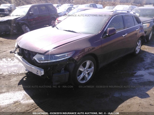 JH4CW2H62CC003175 - 2012 ACURA TSX TECH MAROON photo 2
