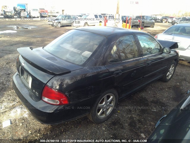 3N1BB51D01L112581 - 2001 NISSAN SENTRA SE BLACK photo 4