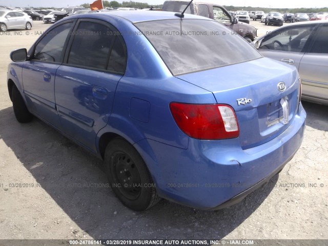 KNADH4A3XA6648239 - 2010 KIA RIO LX/SX BLUE photo 3