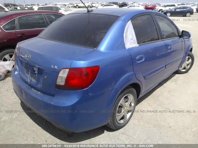 KNADH4A3XA6648239 - 2010 KIA RIO LX/SX BLUE photo 4