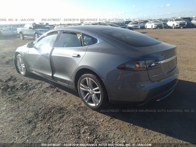 5YJSA1CG6DFP27347 - 2013 TESLA MODEL S GRAY photo 3