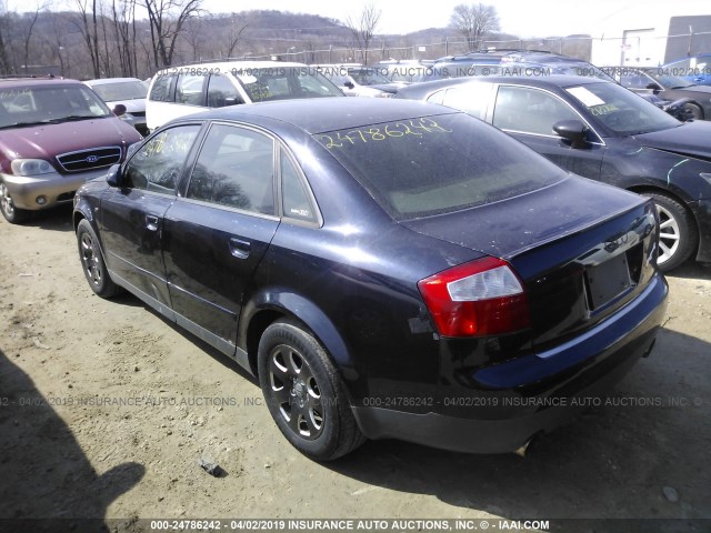 WAULC68E02A300543 - 2002 AUDI A4 1.8T QUATTRO BLUE photo 3