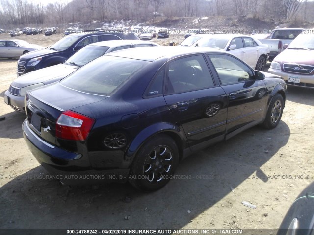 WAULC68E02A300543 - 2002 AUDI A4 1.8T QUATTRO BLUE photo 4