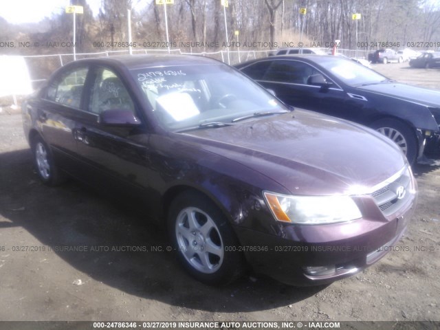 5NPEU46F96H123577 - 2006 HYUNDAI SONATA GLS/LX BURGUNDY photo 1