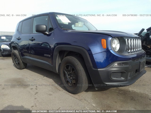 ZACCJAAW6GPC67666 - 2016 JEEP RENEGADE SPORT BLUE photo 1