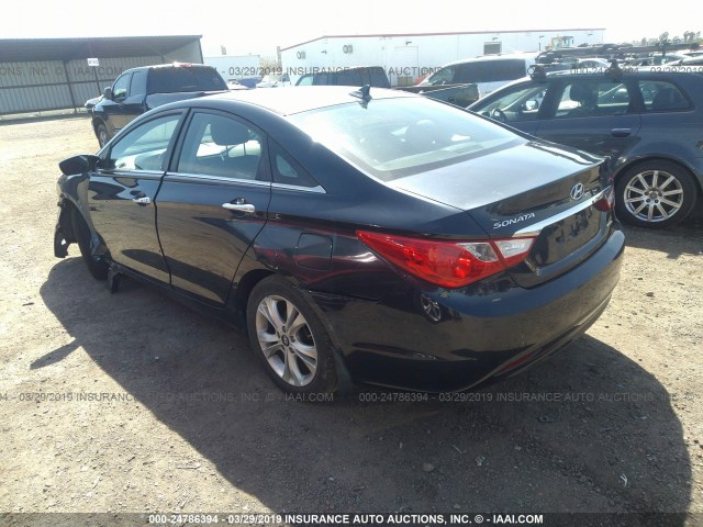 5NPEC4AC1BH271782 - 2011 HYUNDAI SONATA SE/LIMITED Dark Blue photo 3