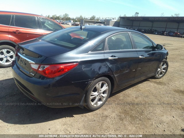 5NPEC4AC1BH271782 - 2011 HYUNDAI SONATA SE/LIMITED Dark Blue photo 4