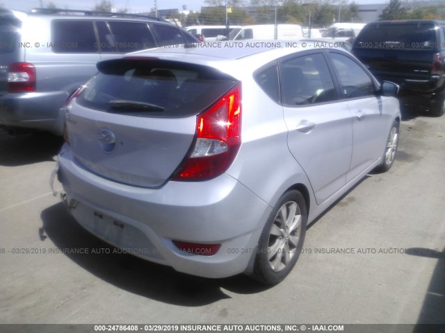 KMHCU5AE1CU027144 - 2012 HYUNDAI ACCENT GLS/GS/SE SILVER photo 4