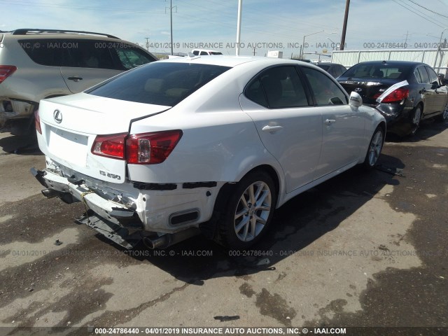 JTHBF5C23C5183191 - 2012 LEXUS IS 250 WHITE photo 4