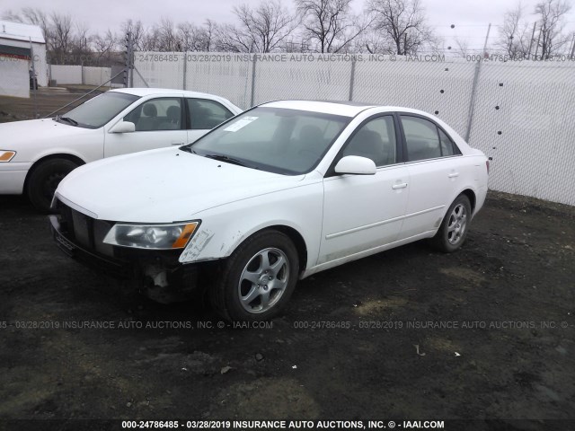 5NPEU46F46H131957 - 2006 HYUNDAI SONATA GLS/LX WHITE photo 2