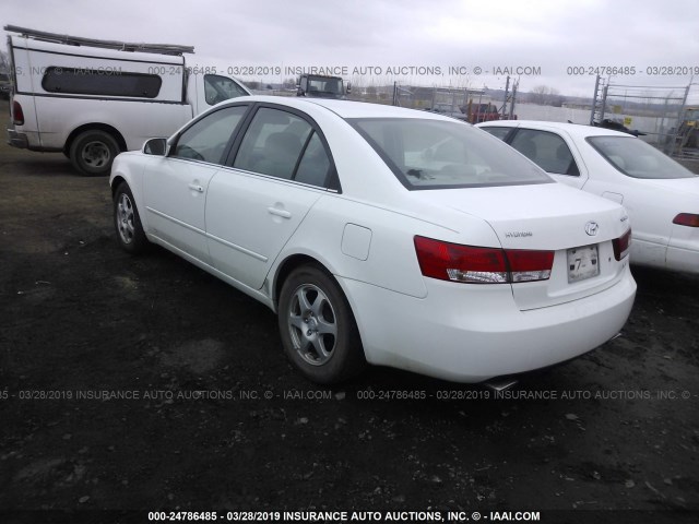 5NPEU46F46H131957 - 2006 HYUNDAI SONATA GLS/LX WHITE photo 3