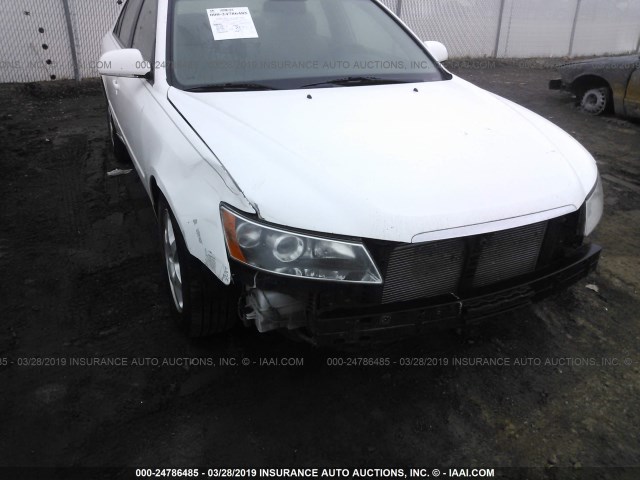 5NPEU46F46H131957 - 2006 HYUNDAI SONATA GLS/LX WHITE photo 6