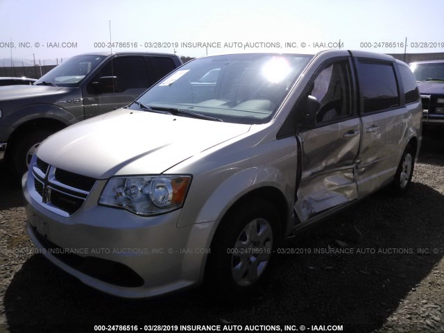 2C4RDGBG7CR396145 - 2012 DODGE GRAND CARAVAN SE TAN photo 2