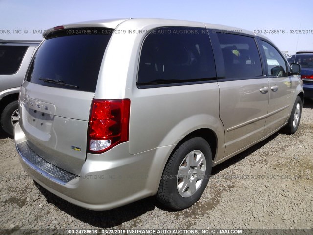 2C4RDGBG7CR396145 - 2012 DODGE GRAND CARAVAN SE TAN photo 4