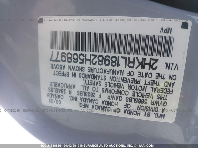 2HKRL18982H568977 - 2002 HONDA ODYSSEY EXL SILVER photo 8