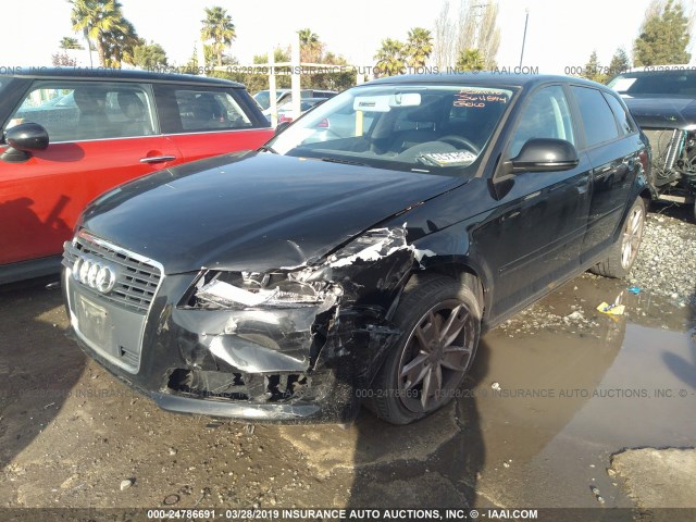 WAUHE78P39A092515 - 2009 AUDI A3 2.0T BLACK photo 2