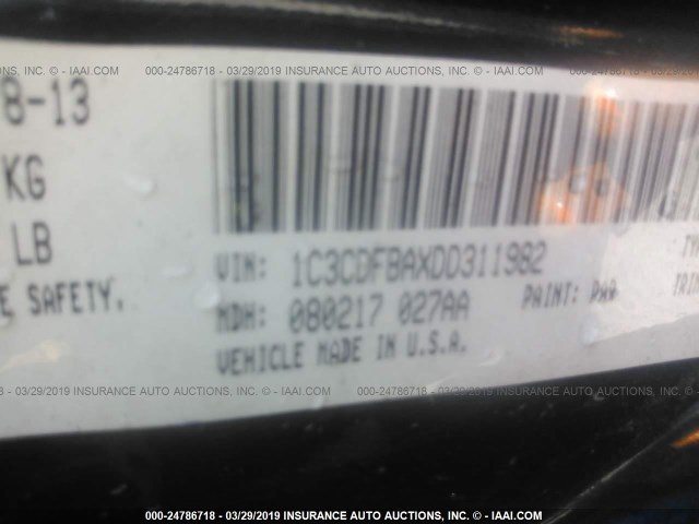 1C3CDFBAXDD311982 - 2013 DODGE DART SXT GRAY photo 9