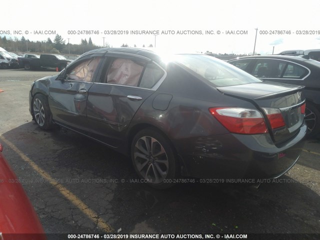 1HGCR2F59EA119072 - 2014 HONDA ACCORD SPORT GRAY photo 3