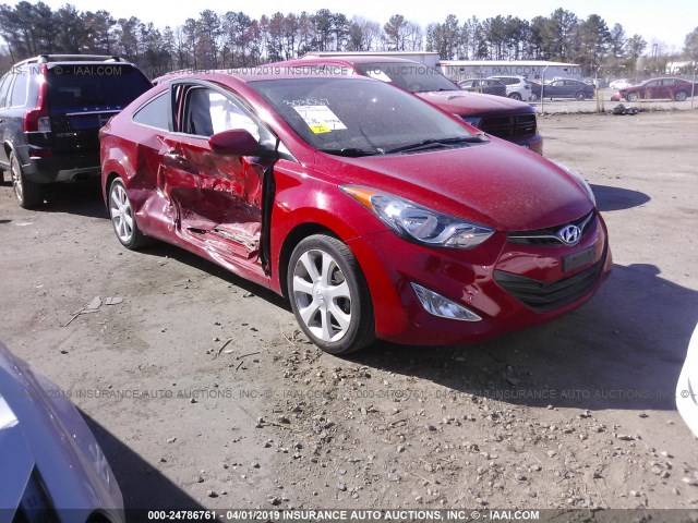 KMHDH6AE3DU011687 - 2013 HYUNDAI ELANTRA COUPE GS/SE RED photo 1