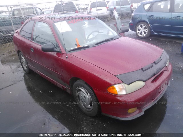 KMHVD34N2XU436588 - 1999 HYUNDAI ACCENT GS/GSI RED photo 1