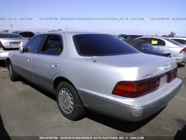 JT8UF11E2L0031009 - 1990 LEXUS LS 400 SILVER photo 3