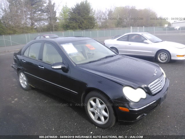 WDBRF61J84F525325 - 2004 MERCEDES-BENZ C 240 BLACK photo 1