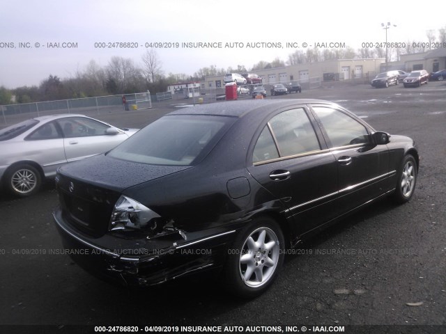 WDBRF61J84F525325 - 2004 MERCEDES-BENZ C 240 BLACK photo 4