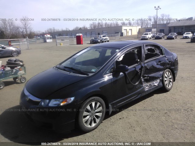 19XFA1F92AE026255 - 2010 HONDA CIVIC EXL BLACK photo 2