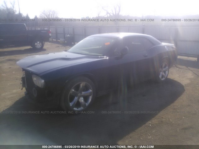 2C3CDYAG6EH142498 - 2014 DODGE CHALLENGER SXT BLUE photo 2