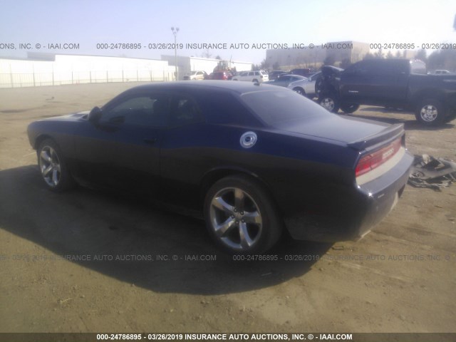 2C3CDYAG6EH142498 - 2014 DODGE CHALLENGER SXT BLUE photo 3