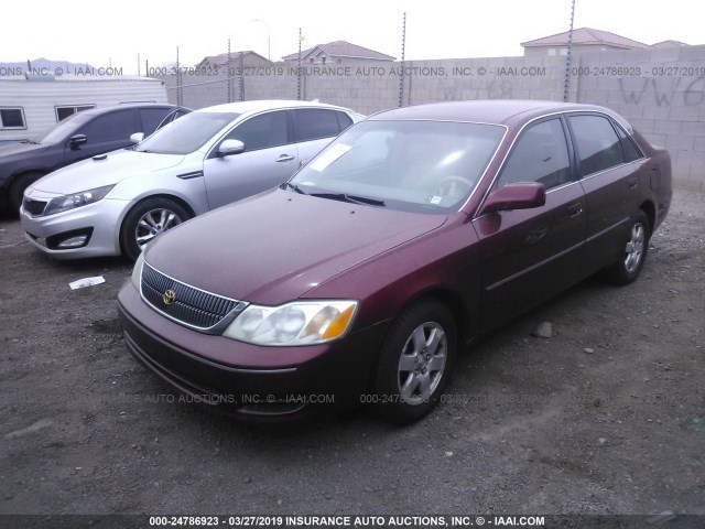 4T1BF28B72U201152 - 2002 TOYOTA AVALON XL/XLS MAROON photo 2