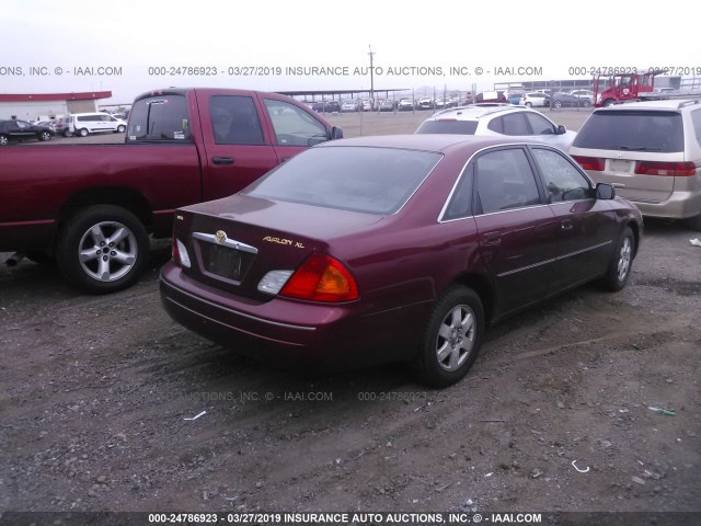 4T1BF28B72U201152 - 2002 TOYOTA AVALON XL/XLS MAROON photo 4