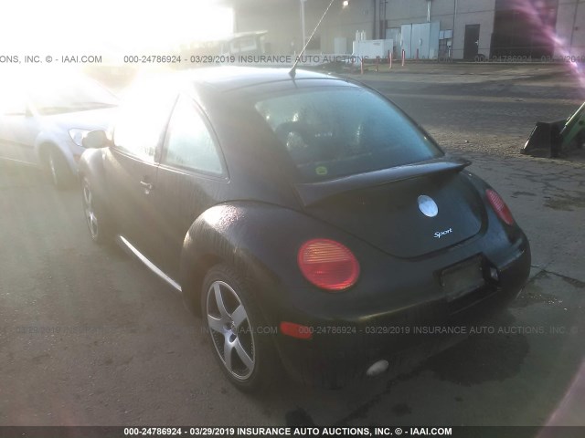 3VWED21C72M449994 - 2002 VOLKSWAGEN NEW BEETLE GLS SPORT BLACK photo 3