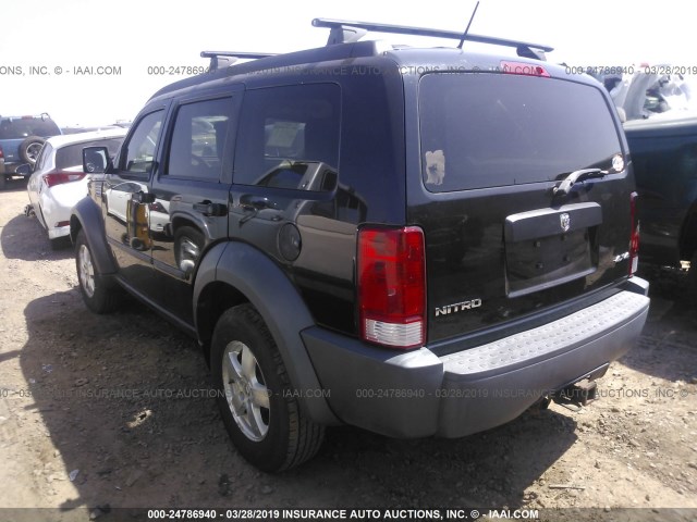 1D8GU28K67W638945 - 2007 DODGE NITRO SXT BLACK photo 3