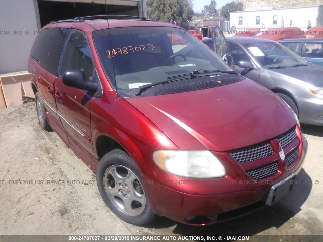 2B8GP54L01R401059 - 2001 DODGE GRAND CARAVAN ES RED photo 1