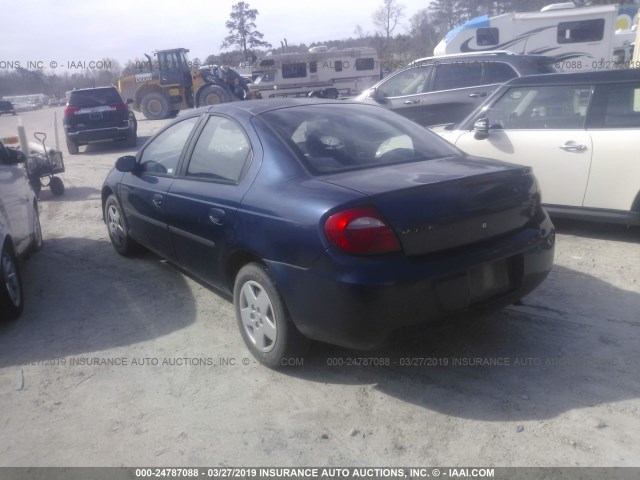 1B3AS26C23D129223 - 2003 DODGE NEON SE BLUE photo 3