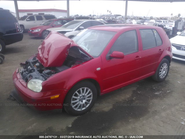 9BWGP61J834076993 - 2003 VOLKSWAGEN GOLF GLS TDI RED photo 2