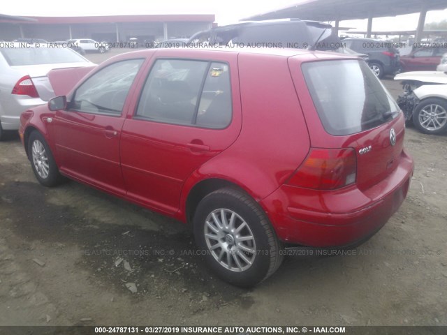 9BWGP61J834076993 - 2003 VOLKSWAGEN GOLF GLS TDI RED photo 3