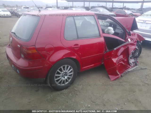 9BWGP61J834076993 - 2003 VOLKSWAGEN GOLF GLS TDI RED photo 4