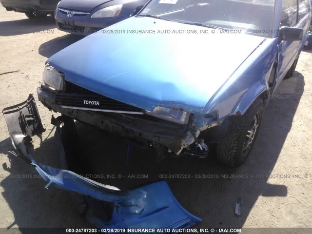 1NXAE82G6HZ439461 - 1987 TOYOTA COROLLA FX BLUE photo 6