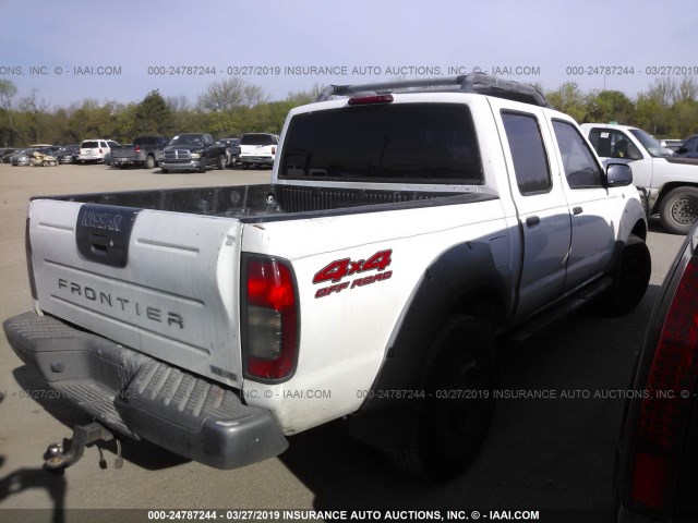 1N6ED27Y11C353930 - 2001 NISSAN FRONTIER CREW CAB XE/CREW CAB SE WHITE photo 4