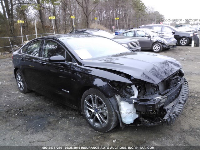 3FA6P0LU4HR325031 - 2017 FORD FUSION SE HYBRID BLACK photo 1