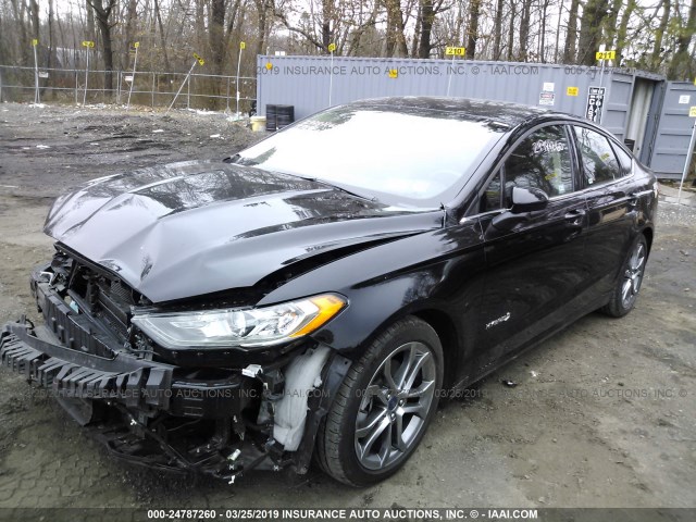 3FA6P0LU4HR325031 - 2017 FORD FUSION SE HYBRID BLACK photo 2