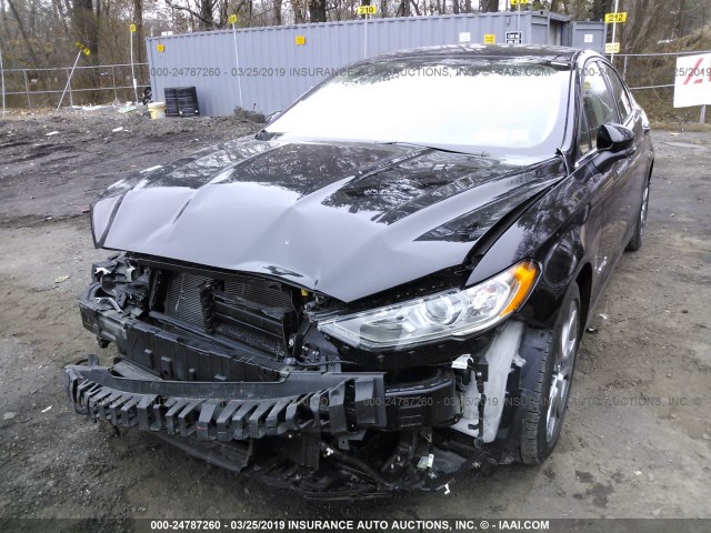 3FA6P0LU4HR325031 - 2017 FORD FUSION SE HYBRID BLACK photo 6