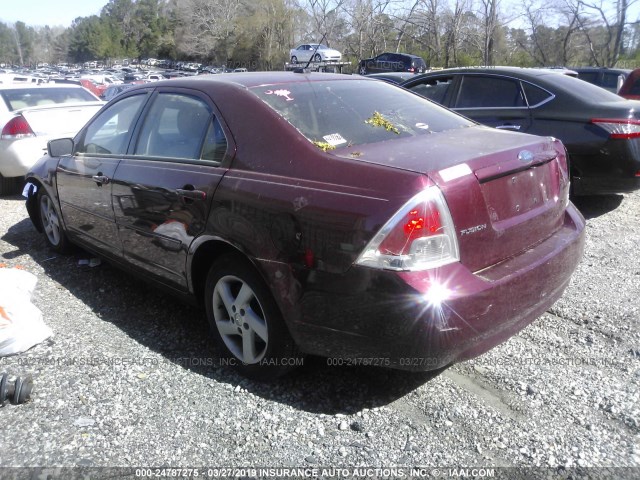 3FAHP06Z57R191273 - 2007 FORD FUSION S MAROON photo 3